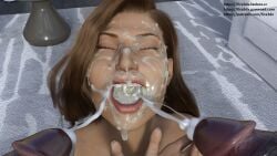 3d bukkake covering cum dark-skinned_male fira3dx forced interracial sperm swallowing swallowing_cum threesome