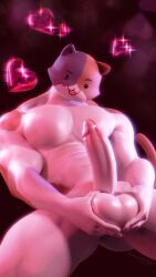 balls brown_tail cat_ears cat_tail dollymolly323 feline fortnite grabbing_balls grabbing_own_balls large_penis male male_only meowscles meowscles_(fortnite) muscles muscular muscular_male non-human penis solo solo_male tagme valentine's_day white_body