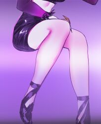 1girls calves cropped evelynn female female_only high_heels k/da_evelynn k/da_series league_of_legends legs light-skinned_female light_skin miniskirt pd skirt solo solo_female succubus thighs