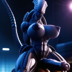 1futa ai_generated alien alien_(franchise) alien_girl alteryors anthro athletic_futanari fat_cock futa_only futanari horsecock horsecock_futanari huge_breasts huge_cock large_breasts looking_at_viewer nipples tail veiny xenomorph