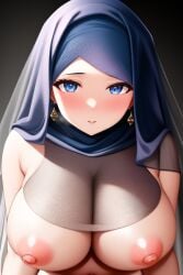 ai_generated big_breasts breasts female hijab muslim_female nude