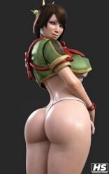 1girls 3d big_ass brown_hair female female_only fundoshi hagiwara_studio hair monster_hunter monster_hunter_rise tagme yomogi