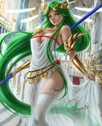 1girls female green_hair hayes-irina kid_icarus long_hair nintendo palutena white_skin