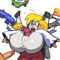 2d anal anal_sex animated ass blush bottomless bute canon_panties cave_story color cum_in_ass cum_inside cum_on_ass cum_string curly's_panties curly_brace edit edited frown gif gun noill penis pussy quote_(cave_story) rape restrained slideshow spread_legs vagina weapon