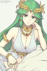 1girls female gofelem green_hair kid_icarus long_hair nintendo palutena white_skin