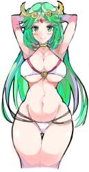 enpe female green_hair horny kid_icarus long_hair nintendo palutena