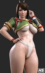 1girls 3d brown_hair female female_only fundoshi hagiwara_studio hair monster_hunter monster_hunter_rise tagme yomogi