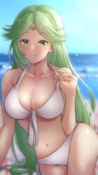 1girls female green_hair horny kid_icarus kwrssbsp long_hair nintendo palutena white_skin