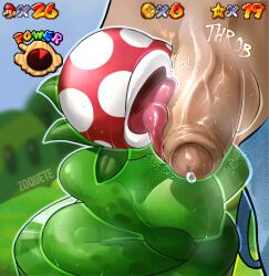 1girls absurd_res elemental_creature elemental_humanoid flora_fauna gameplay_mechanics genitals hi_res hud human_on_plantie humanoid kissing licking long_tongue mario mario_(series) nintendo oral penile penis penis_kissing penis_lick penis_on_tongue piranha_plant plant plant_humanoid plantie sex super_mario_64 tongue tongue_out tonguejob zoquete