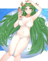 female green_hair kid_icarus long_hair mia_(artist) nintendo palutena