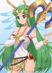 1girls female green_hair kid_icarus long_hair mitsuchiinsfw nintendo palutena white_skin