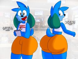 anthro ass blue_fur canine femboy furry gay leroy_(loonynub) loonynub