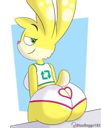 ass bunny bunny_girl heart_icon loonynub retweet retweet_icon sophie_(loonynub) yellow_fur