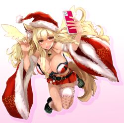 big_breasts cleavage fate/extra_ccc fate/grand_order fate_(series) koohii_koucha_maru suzuka_gozen_(fate) suzuka_gozen_(santa)_(fate) tagme