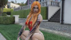 bending_down big_ass big_breasts grand_theft_auto grand_theft_auto_online grand_theft_auto_v heart lexi_law naked nopixel orange_hair outside tattoo