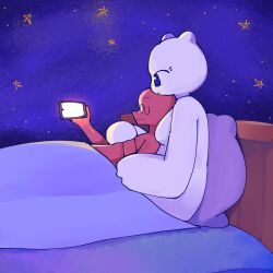 bed bedroom blanket namesloo phone pillow puffle_(namesloo) stars tagme wholesome you