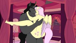 16:9 2d_animation animated anthro ass balcony balls bedroom bedroom_sex big_balls big_breasts big_penis blush bodily_fluids breasts buriedpoor cutie_mark detailed_background digital_media_(artwork) duo equid equine erection feathered_wings feathers female female_penetrated fluttershy_(mlp) friendship_is_magic genital_fluids genitals hair hair_on_head hasbro hi_res horn horse huge_cock humanoid_genitalia humanoid_penis king_sombra_(mlp) larger_male loop male male/female male_penetrating male_penetrating_female mammal my_little_pony nude palace pegasus penetration penis pink_hair pony sex short_playtime size_difference sky smaller_female spread_wings stairs stand_and_carry_position standing standing_sex tail unicorn vaginal_penetration widescreen wings