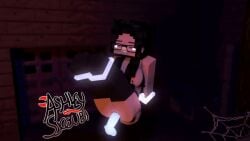 1girls 3d angel-matty animated ashley_succubi ass black_hair breasts demon_girl elf_ears erect_nipples female ghost_penis glasses horny_female humanoid mine-imator minecraft orgasm_face outside red_eyes smile stockings succubus tagme vaginal_penetration