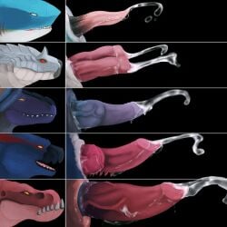 anjanath capcom diphallia diphallism lineup male monster_hunter multi_penis nargacuga penis penis_lineup penis_size_difference size_difference slit tallion tobi-kadachi tzitzi-ya-ku wyvern zamtrios