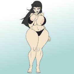 1girls ass barefoot big_ass big_breasts big_butt big_nipples bikini black_bikini black_hair blue_hair breast_press breasts breasts_bigger_than_head busty female huge_breasts hyuuga_hinata large_breasts legs_together long_hair long_legs looking_down naruto naruto_(series) naruto_shippuden ninja open_mouth pale_skin popstepx purple_eyes shy smile smiling solo solo_female standing thick_ass thick_legs thick_thighs tight voluptuous voluptuous_female white_eyes wide_hips