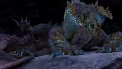 3d animated capcom cum feral feral_on_feral gay licking looking_around low_res lowres male/male male_only monster_hunter no_sound raithvaneal rathalos size_difference tagme video yaoi zinogre