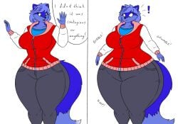 big_ass big_breasts blueberry_inflation breasts bubble_butt female frisk_lk furry huge_ass lj_caffie tagme thick_thighs wide_hips