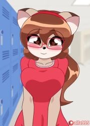 <3_eyes 2020s 2023 2d 2d_animation 5_fingers accessory adorable alfa995 animated anthro areola artist_name being_watched big_breasts black_clothing black_legwear black_nose blush bottomless bottomless_anthro bottomless_female breasts brown_eyes brown_hair clothed clothing clothing_lift commando cute cute_face deer dialogue digital_media_(artwork) doe_(alfa995) english_dialogue english_text english_voice_acting exhibitionism eyewear female fingers flashing funny_background_event furry furry_female furry_only genitals glasses hair hair_accessory hairband heart kumbomb legwear locker looking_at_another looking_at_viewer mammal music navel nipples public pussy red_clothing red_shirt red_topwear shirt shirt_lift short_playtime solo_focus sound talking_to_viewer text topwear video voice_acted