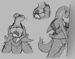 anthro athletic_female bigger_female claws femdom feral garchomp human human_penetrating larger_female light-skinned_male penetration pikajota pokémon_(species) pokemon pokemon_(species) pokephilia scales scalie smaller_male smile smothering