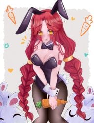 big_breasts breasts bunny_ears bunnysuit carrot countryhumans countryhumans_girl hair peru_(countryhumans) thick_ass