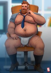 bara beard bulge chest_hair dad_bod doctor_anfelo facial_hair glitch_techs hairy male male_only musclegut muscles muscular necktie open_shirt phil_altiere solo solo_male spread_legs