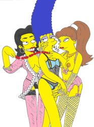 female female_only fishnets francesca_terwilliger human marge_simpson multiple_females multiple_girls princess_kashmir shauna_tifton tagme the_simpsons yuri