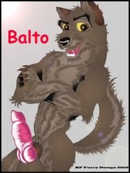 2010 anthro balto brown_eyes canine crossed_arms erection fur furry kf_furry_design knot male male_only open_mouth penis pubic_hair solo