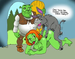 2d dennis_clark donkey donkey_(shrek) dreamworks equine fur green-skinned_female green_skin mammal man_of_darin nipples ogre ogress_fiona princess_fiona princess_fiona_(ogre) shrek shrek_(film) shrek_(series) zoophilia