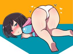 ass ass_focus blush blush blushing_at_viewer clothed goodbad963 heart heart looking_at_viewer panties thighs