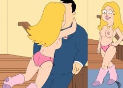 affection american_dad ass_out back back_view belly belly_button big_ass big_breasts big_male bilions black_hair blonde_female blonde_hair boots bottomwear breast_press breast_squish breasts_out brown_hair busty cameltoe comic comic_page comic_strip dilf duo duo_focus faceless_male fit_female francine_smith front_view full_color gym_clothes half-closed_eyes half_naked half_nude hugging kissing lingerie lingerie_only looking_at_viewer looking_away looking_down looking_pleasured milf nice_ass no_bra older_female older_male posing side_boob side_view sideboob small_areola stan_smith