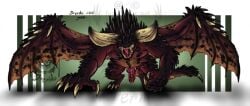 capcom drerika elder_dragon erection feral looking_at_viewer male monster_hunter nergigante solo wings