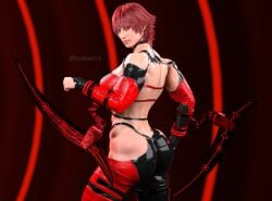 1girls 3d abs absurdres ass bloodrayne breasts capcom cosplay crossover_cosplay devil_may_cry devil_may_cry_5 female female_only fit fit_female heterochromia highres lady_(devil_may_cry) medium_breasts muscular_female nerohunter6 rayne rayne_(cosplay) realistic red_hair solo weapon