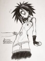 arms black_and_white black_hair collar eyes goth_girl i_can't_sleep legs nia_(i_can't_sleep) nippel panties penis shoulders skirt spiky_hair spiral sunny_sidde-down tagme unseen_male_face youtube