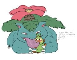 abuse cub feral frog generation_1_pokemon generation_8_pokemon grookey male male/male pokemon pokemon_species rape venusaur