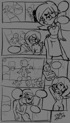 brawl_stars breasts chocolate comic lola_(brawl_stars) luna_hombre nude sketch sketch_page undressed undressing