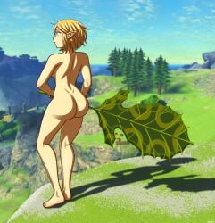 1girls ass big_ass blonde_hair breasts breath_of_the_wild completely_nude completely_nude_female female female_only full_body leaf light-skinned_female naked naked_female nude nude_female outside pointy_ears princess_zelda shadow short_hair solo solo_female tears_of_the_kingdom the_legend_of_zelda underboob walkingdeadmann zelda_(tears_of_the_kingdom)