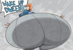 1girls ass ass_body back_view ben_10 big_ass big_breasts cartoon_network colossal_ass dat_ass earrings fat female from_behind giantess gigantic_ass gwen_tennyson huge_ass hyper hyper_ass imminent_facesitting large_ass leggings looking_at_viewer massive_ass orange_hair puntthepoodle steaming_body sweat talking_to_viewer thick_thighs tight_clothing wide_hips