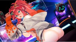 clumsy gamer_girl heavy_metal_babes huge_breasts nutaku red_hair