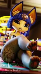 1girls 3d 3d_model animal_crossing ankha ankha_(animal_crossing) ankha_(zy0n7) anthro big_ass dopyteskat doubutsu_no_mori feet nairu_(doubutsu_no_mori) nintendo paws playboy_bunny yellow_fur zy0n7