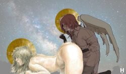 angel angel_devil_(chainsaw_man) bible blasphemy chainsaw_man christianity fisting religion straight_hair virgin_mary