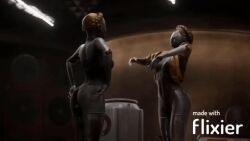 2girls 3d animated ass ass_focus atomic_heart ballet bouncing_ass breasts faceless faceless_character faceless_female female female_only left_(atomic_heart) loop metallic metallic_body mundfish right_(atomic_heart) robot robot_girl robot_humanoid sisters the_twins_(atomic_heart) twins watermark