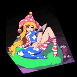 1futa 2d 2d_animation american_flag american_flag_legwear american_flag_shirt animated arm_support balls bar_censor blonde_hair blush breasts censored clothed clothing clownpiece erection fairy fairy_wings futa_only futanari futanari_masturbation hat huge_cock jester_cap light-skinned_futanari light_skin long_hair long_sleeves masturbation mostly_clothed namako_(takorin) no_shoes on_back open_mouth orange_eyes pants_down pantyhose penis penis_out pixel_animation pixel_art polka_dot_headwear sitting solo spread_legs takorin testicles touhou used_tissue very_long_hair wings