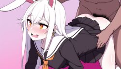 bunny_ears female_penetrated oc orange_eyes pale_skin redmun white_hair zombiedash