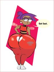 1girls angry big_ass curvy enid enid_(ok_k.o.!_lbh) giant_ass huge_ass interracial ok_k.o.!_let's_be_heroes rejection tagme text voluptuous