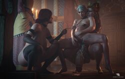 1girls 2futas 3d anal anna_henrietta artist_name balls ballsack belly_inflation cd_projekt_red chains ciri cock_ring_(decorative) cum cum_in_ass cum_in_pussy cum_inflated_belly cum_inflation cumflated_belly cumflation dangling_testicles erection female fenrir'srevenge futa_on_female futadom futanari huge_cock human inflation light-skinned_female light-skinned_futanari light_skin low_hanging_balls magic multiple_futa penis piercing scrotum self_upload semi-erect squatting testicles the_witcher_(series) the_witcher_3:_wild_hunt triss_merigold veiny_penis